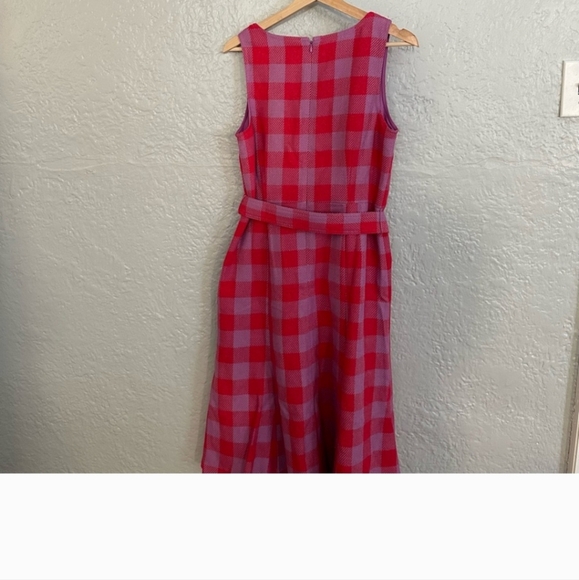 Plaid Belted Midi Dress - Picture 6 of 8